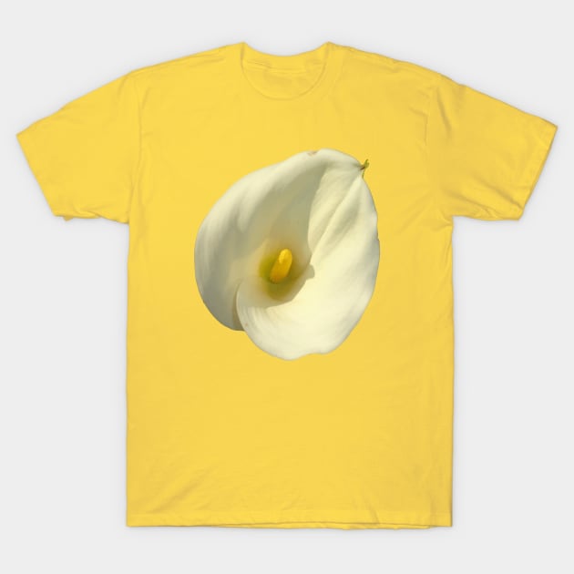 Cream White Calla Lily Cut Out T-Shirt by taiche